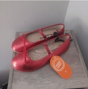 Wonder Nation Mettalic Red Ballet Flats youth 5
